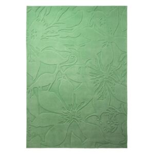 Covor Floral Lily, Acril, Verde, 70x140