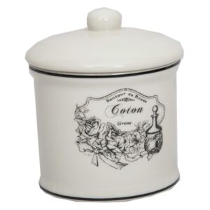 Doză ceramică pentru tampoane de vată Antic Line Coton