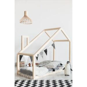 Cadru pat din lemn de pin, în formă de căsuță Adeko Mila DM, 80 x 160 cm