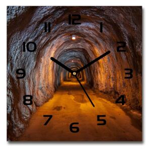 Ceas de sticlă pe perete pătrat Tunel subteran