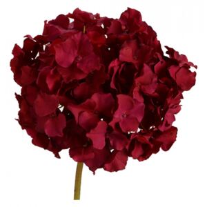 Floare artificiala rosie din poliester si plastic 48 cm Hortensia Altona Lou de Castellane
