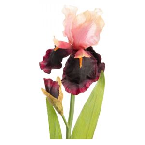 Floare artificiala rosie/roz din poliester si PVC 66 cm Iris Iberica Lou de Castellane