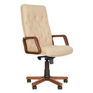 Scaun de birou directorial HAVANA Extra mecanism Multiblock bej piele naturala