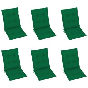 Perne pentru scaun de grădină, 6 buc., verde, 100x50x7 cm