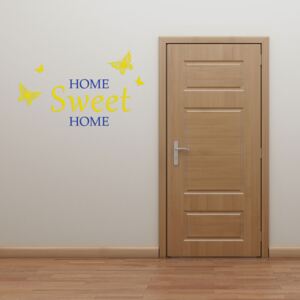 GLIX Home sweet home - autocolant de perete Galben și albastru 70 x 45 cm