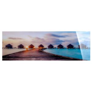 Tablou Paradise Island, Acril, Multicolor, 150x50x2.5 cm