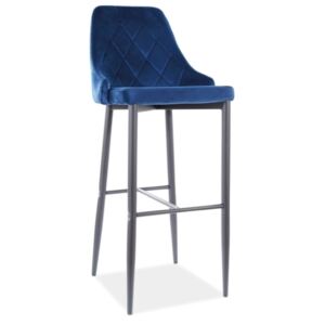 Set 4 scaune de bar tapitate Trix albastre