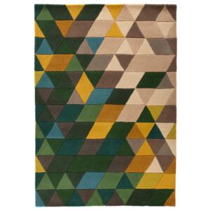 Covor Modern & Geometric Prism, Lana, Verde/Multicolor, 160x220