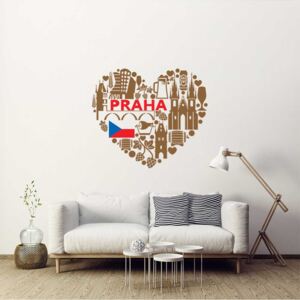 Heart of Prague - autocolant de perete Maro 100 x 90 cm