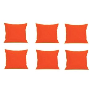 Set 6 Perne decorative patrate, 40x40 cm, pentru canapele, pline cu Puf Mania Relax, culoare orange