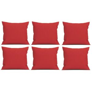 Set 6 Perne decorative patrate, 40x40 cm, pentru canapele, plina cu Puf Mania Relax, culoare rosu