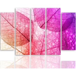 CARO Tablou pe pânză - Pink Leaves 100x70 cm