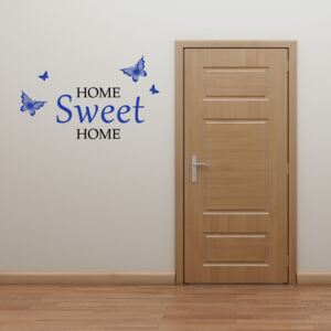 GLIX Home sweet home - autocolant de perete Negru și albastru 50 x 30 cm