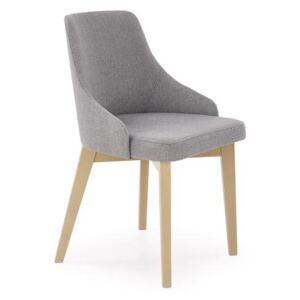 Scaun tapitat cu stofa si picoare din lemn de fag maro, Toledo L51xA55xH82 cm