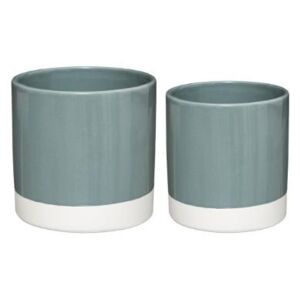 Set 2 Ghivece Ceramice Verde