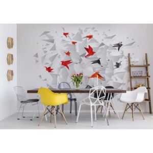 Fototapet - Modern 3D Design Polygon Birds Papírová tapeta - 368x254 cm