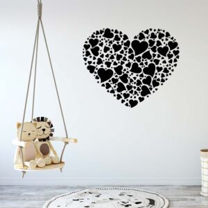Heart of hearts - autocolant de perete Negru 75 x 60 cm