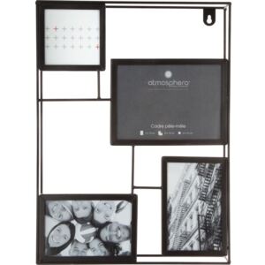 Multirama metalica pentru 4 fotografii Atmosphera Createur d'interieur, 30x40x5 cm, Negru