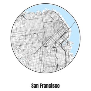 Ilustrare Map of San Francisco, Nico Friedrich