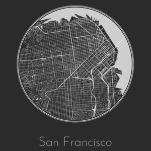 Ilustrare Map of San Francisco, Nico Friedrich