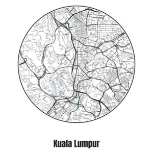 Ilustrare Map of Kuala Lumpur, Nico Friedrich