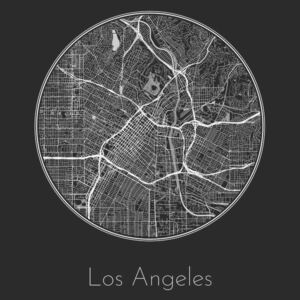 Ilustrare Map of Los Angeles, Nico Friedrich