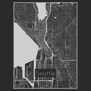 Ilustrare Map of Seattle, Nico Friedrich