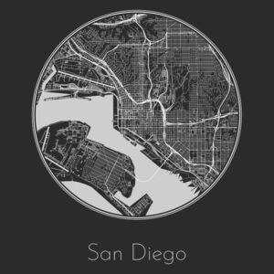 Ilustrare Map of San Diego, Nico Friedrich