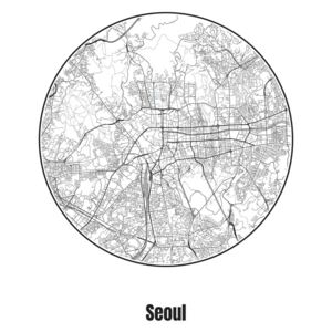 Ilustrare Map of Seoul, Nico Friedrich