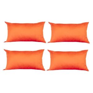 Set 4 Perne decorative dreptunghiulare, 50x30 cm, pline cu Puf Mania Relax, culoare orange