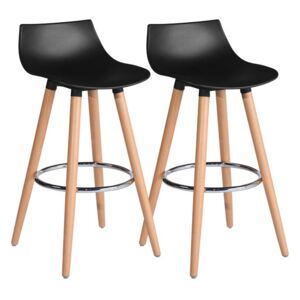Set de 2 scaune de bar Daisy, negru, H 65 cm