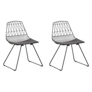 Set de 2 scaune HARLAN , metal, negre, 57 x 54 x 77 cm