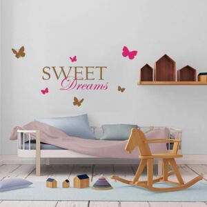 GLIX Sweet dreams - autocolant de perete Maro și roz 120 x 60 cm