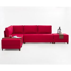 Canapea extensibilă cu 2 blaturi Balcab Home Diana, partea stângă, roşu