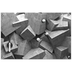 Tabla magnetica Zeller, Sticla, 60x40 cm, Gri/Alb