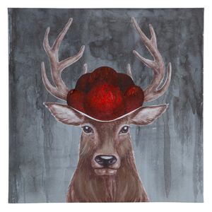 Tablou Deer, Panza, Multicolor, 40x40x2.6 cm