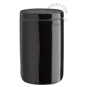 Recipient negru pentru dischete demachiante din ceramica 12,5 cm Black Webb Zangra