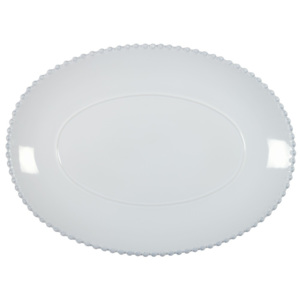 Tavă ovală din ceramică Costa Nova Pearl, lățime 50 cm, alb