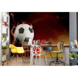 Fototapet - 3D Football Red And Yellow Vliesová tapeta - 250x104 cm