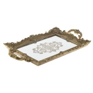 Tava din rasina cu oglinda Antique Golden 47 cm x 27 cm