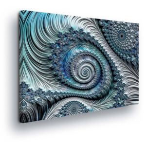 Tablou - Abstract Swirl in Blue Tones 40x40 cm