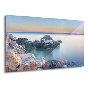 Tablou pe sticlă - Soft Sea 4 x 30x80 cm