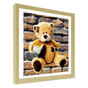CARO Imagine în cadru - A Teddy Bear With A Heart 20x20 cm Natural