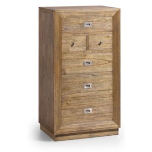 Cabinet din lemn cu 6 sertare, Merapi Natural, l60xA45xH110 cm