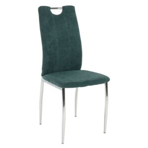 Scaun bucătărie, material textil azur/crom, OLIVA NEW