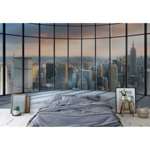 Fototapet - New York City Skyline Penthouse View Vliesová tapeta - 254x184 cm