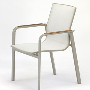 Set 4 scaune de grădină cu detalii din lemn de tec Ezeis Rotonde