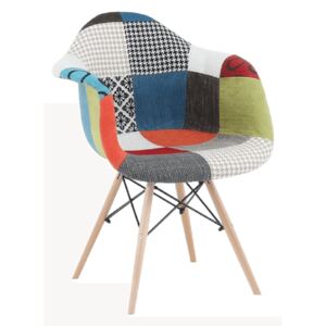 Scaun, ţesătură patchwork/fag, TOBO 3 NEW