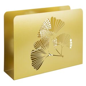 Suport reviste metal auriu Ginkgo 35 cm x 10 cm x 26 h