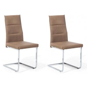 Set de 2 scaune Rockford, maro/aluminiu